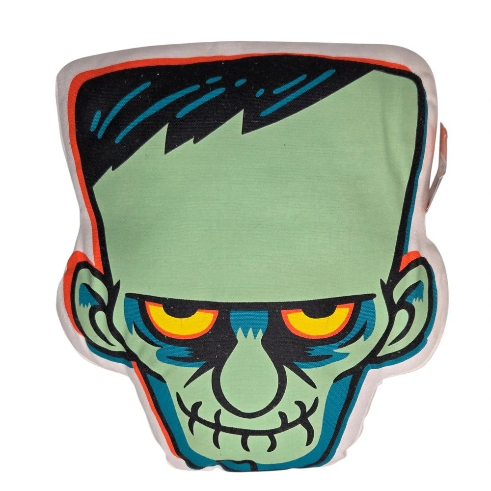 Frankenstein Green Glow In The Dark Halloween Throw Pillow